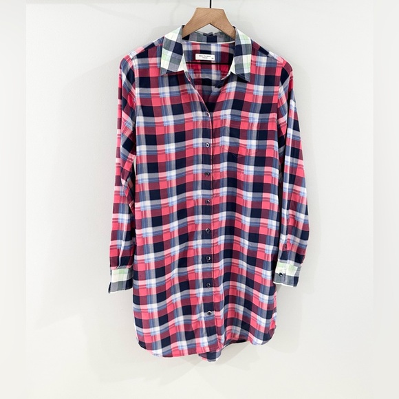 Equipment Long Sleeve Plaid Button Front Shirt Dress Size Small - Picture 2 of 7